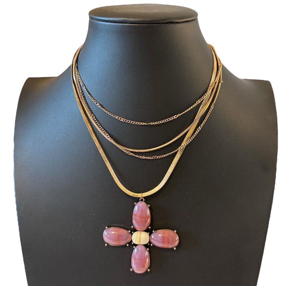 Statement Layer Necklace W/ Stunning Pendant. Four Necklaces in total.